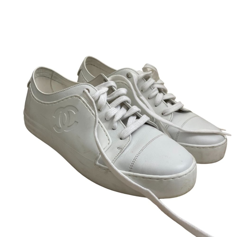 Chanel Calfskin Gum Women's CC Sneakers
